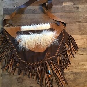 Leather Fringe Crossbody Bag